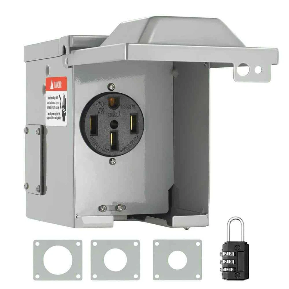 Vevor DGNRV50A1450RJD0NV0 50A 125V/250V NEMA 14-50R RV Power Outlet Box for Indo