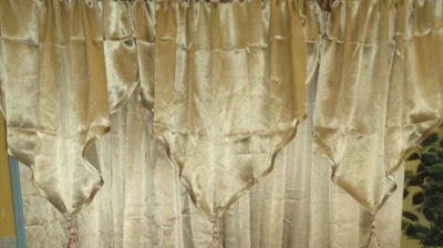 CROSCILL MYSTIC HILTON 浅金色罗纹缎 (3P) ASCOT VALANCES 40X21 — 第 1/4 张图片