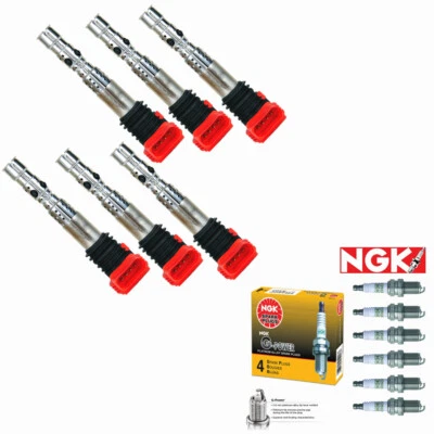 For Audi A4 A4 Quattro A6 02-06 3.0L Ignition Coils UF483 + NGK Spark Plugs - Image 1 of 4