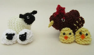  KNITTING PATTERN Easter Chicken Chicks Sheep Lambs Creme Egg Chocolate Covers  - Picture 1 of 5