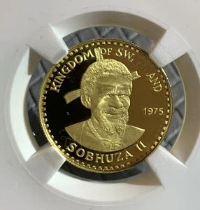 Swaziland 1975 Sobhuza II 50 Emalangeni NGC PF69 ULCA  Gold Coin - Picture 1 of 3