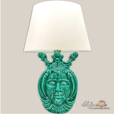Table Lamps Decorative Light Ceramic Moor's Head Sicilian - Image 1 of 2