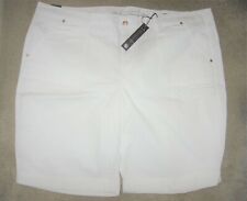 Gloria Vanderbilt 24w Bermuda Shorts White Plus Size Cuffed Slimming 24