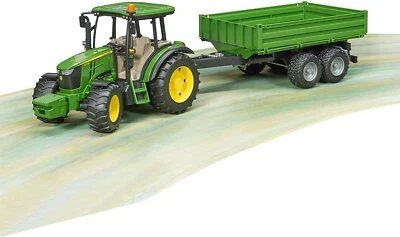 Bruder Trattore John Deere 5115 M con rimorchio dotato di sponde - Immagine 1 di 4