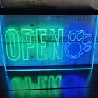 Open Dog Pet Grooming LED Neon Sign Wall Light Food Supplies Shop Display Décor