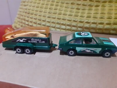 MATCHBOX SUPERFAST FORD ESCORT RS2000 & TRAILER SEAGULL GLIDING CLUB IN GREEN - Image 1 of 4