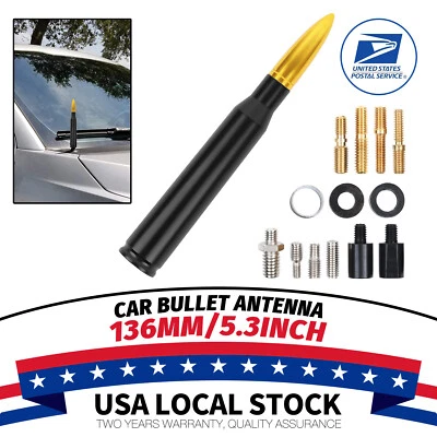 Mástil de antena dorado negro estilo bala de 5,3" para Ford F-350 Super Duty 2009-2019 Foto 1 de 4