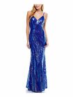 SAY YES TO THE PROM Womens Blue Sequined Full-Length Party Dress Juniors 9