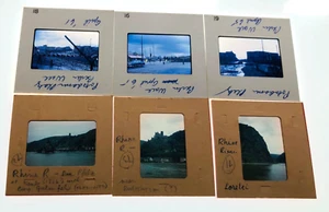 Lote de 6 diapositivas fotográficas 35 mm 1953/1965 RHINE BERLIN WALL Potsdamer LORELEI - Imagen 1 de 8