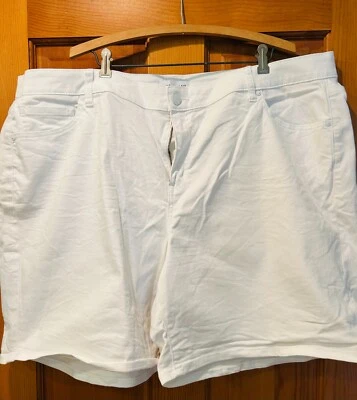 Pantalones Cortos Lane Bryant Blanco Denim Talla Grande 24 Tiro Medio Novia Elastizados   Foto 1 de 4