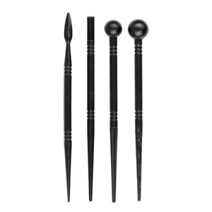 Premium Black Stick Ballpoint Pen Ideal for Sculpture Graphite 4PCS Set
