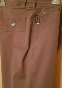 Armani Jeans Woman Donna Pantaloni Cotone Marrone Taglia 32 - Foto 1 di 10