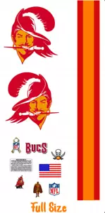 Tampa Bay Bucs football helmet 8 mil vinyl decals Convex Gear Wrap Full Size - Picture 1 of 1