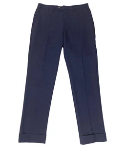 Pantalones Pantalones SuitSupply Azul Brescia Turn Up Super 120 Lana Italiana Para Hombre 34X31 - Imagen 1 de 9