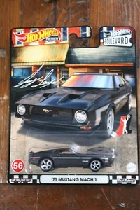 Mattel 71 Mustang Mach 1 Black Hot Wheels Premiun Car Boulevard #56 - Imagen 1 de 3