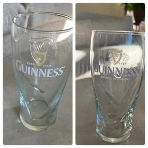 (2) Official Guinness Fluted Beer Glass 20oz Pint - Picture 1 of 5