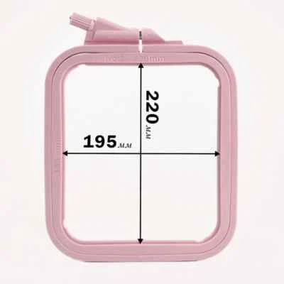 Hoops-Frame Square (Plastic) 220*195mm Nurge (Pink) Hand Embroidery Frames 220 - Image 1 of 2