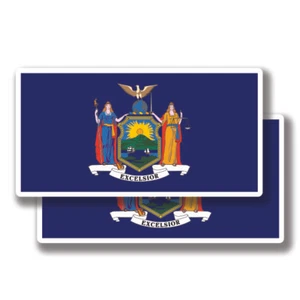 New York State Flag Stickers 2 Decals Bogo For Car Bumper Truck Window - Picture 1 of 1
