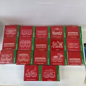 Vintage 1998 Christmas Train Home Town Express 17 Piece Ceramic Train Set - Picture 1 of 16