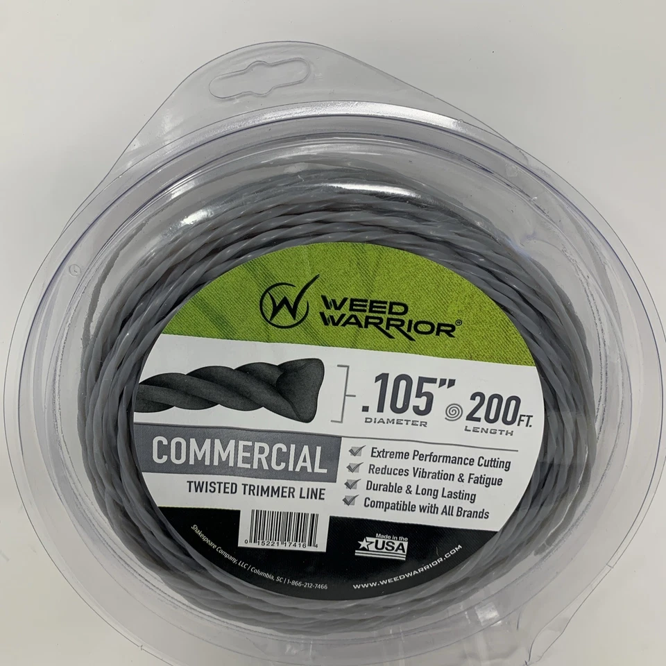Weed Warrior Commercial Twisted Trimmer Line String 200 Feet .095 Thick
