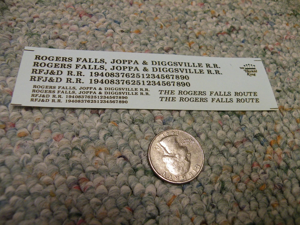 Herald King decals HO Rogers Falls Joppa Diggsville RR brown dulux  ZZ45 - Image 1 of 1