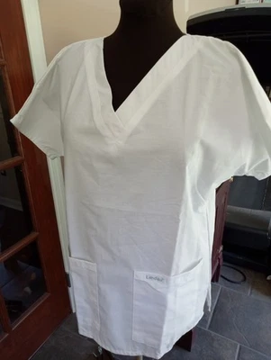 Exfoliantes de enfermera para mujer Landau blancos (WWP) manga corta talla mediana nuevos falta etiqueta Foto 1 de 4