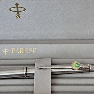 VTG Authentic Parker Gold Tone Fount Pen Estate Of Serviceman JRC Pin READ - Picture 1 of 3