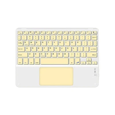 10inches Touchpad Bluetooth Keyboard Compatible with , Android, Yellow A1Y68500 - Image 1 of 4