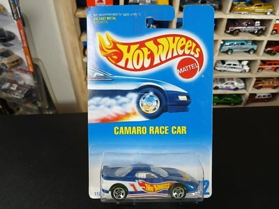 Tarjeta azul Hot Wheels Camero Race Car vintage 1991 Foto 1 de 3