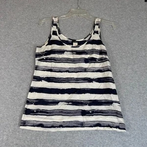 J CREW 100 % Seide gestreiftes Damen-Tanktop Größe 2 Seitenreißverschluss maritim klassisch - Bild 1 von 9