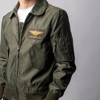 Avirex CWU Light Nylon Bomber Jacket - Military Green Size Xl - Image 1 of 4
