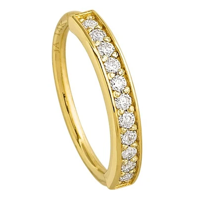 Anillo aro nariz moissanita oro 20G 14K sólido avalancha joyería, 11 piedras nariz Ri Foto 1 de 4