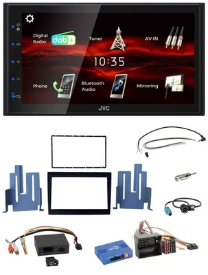 JVC USB Bluetooth Lenkrad DAB 2DIN Autoradio für Porsche Boxster aktiv 09-12 - Bild 1 von 4