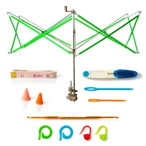 Bobinadora de madejas de hilo Swift + Kit de accesorios de ganchillo para tejer ganchos agujas marcadores - Imagen 1 de 7