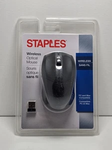NEW Staples Wireless Optical Mouse PC and Mac, Nano USB Receiver - Black - Picture 1 of 2
