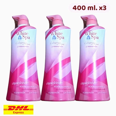 3x Mistine White Spa Colágeno Hya UV Loción Corporal 400 ml Blanqueador Hidratante Foto 1 de 4