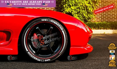 Tire Lettering Mazda + Stripes Stickers 4 Tires Decal Set 1.00''US Tariffs paid* - Image 1 of 2
