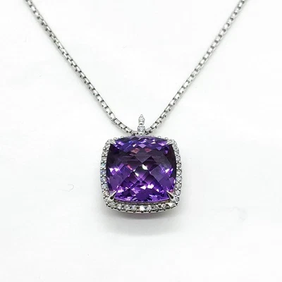 Colar de joias sem tarifa ametista 11,37 quilates ouro branco 4523389 - Imagem 1 de 4