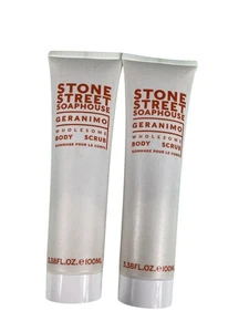 Stone Street Soaphouse Geranimo Wholesome Body Scrub 3.38 Fl. Oz. / 100ml 2 set - Picture 1 of 2