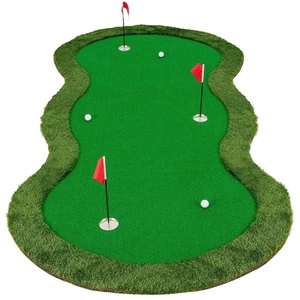 5 x 10 FT Professional Golf Practice Mat with 3 Holes and Golf Balls for Home - Picture 1 of 10