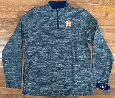 Новый с Ярлыками! Majestic Houston Astros MLB бейсбол пуловер 1/4 молнии толстовка мужская L новый - Изображение 1 из 4