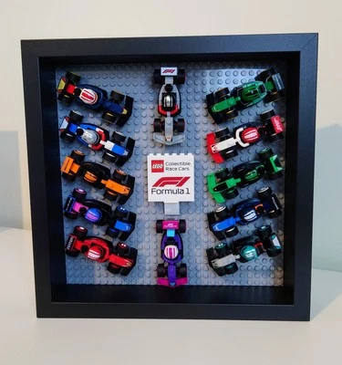 BRIXPIX Display Case Frame Storage for LEGO F1 Collectible Race Cars 71049