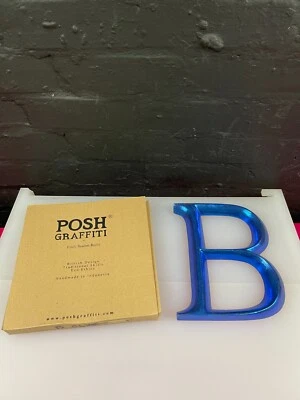 POSH GRAFFITI Decorative Blue Wooden Large Letter B Measures 9 Inch High - image 1 of 4