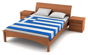 Fuzzy Flags™ Greece Flag Fleece Blanket 80"x50" Oversized Greek Throw Cover NIB - Picture 1 of 2
