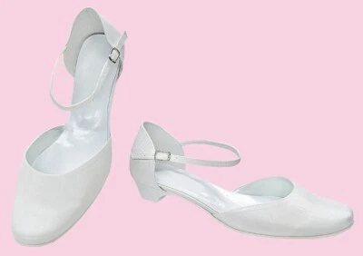 MAMAS-BRAUTMODE BRAUTSCHUHE RIEMCHENSCHUHE-BALLERINAS - 2 CM ABSATZ (194/2)