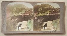 1902 CH Graves Stereoview Card Victoria Peak Hong Kong China Color Universal