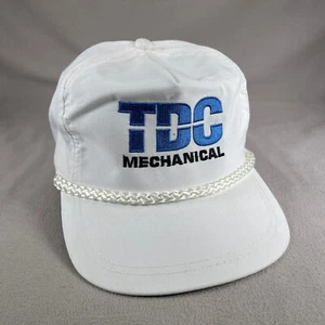 Gorra Mecánica TDC Hombres OS Blanca De Colección Gorra Deportiva Correa Cuerda Bordada - Imagen 1 de 10