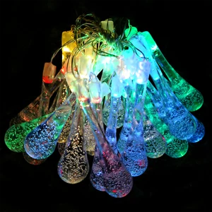  Solar Powered Water Drop String Lights - 30 LED Multi Colored, 8 Modes - Picture 1 of 3