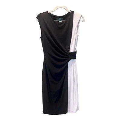 Ralph Lauren Sleeveless Womens Black and White Dress Size 4P - Image 1 of 4