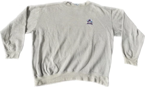 Vintage 90s Colorado Avalanche NHL Thermal Large Embroidered Sweatshirt VTG Cover